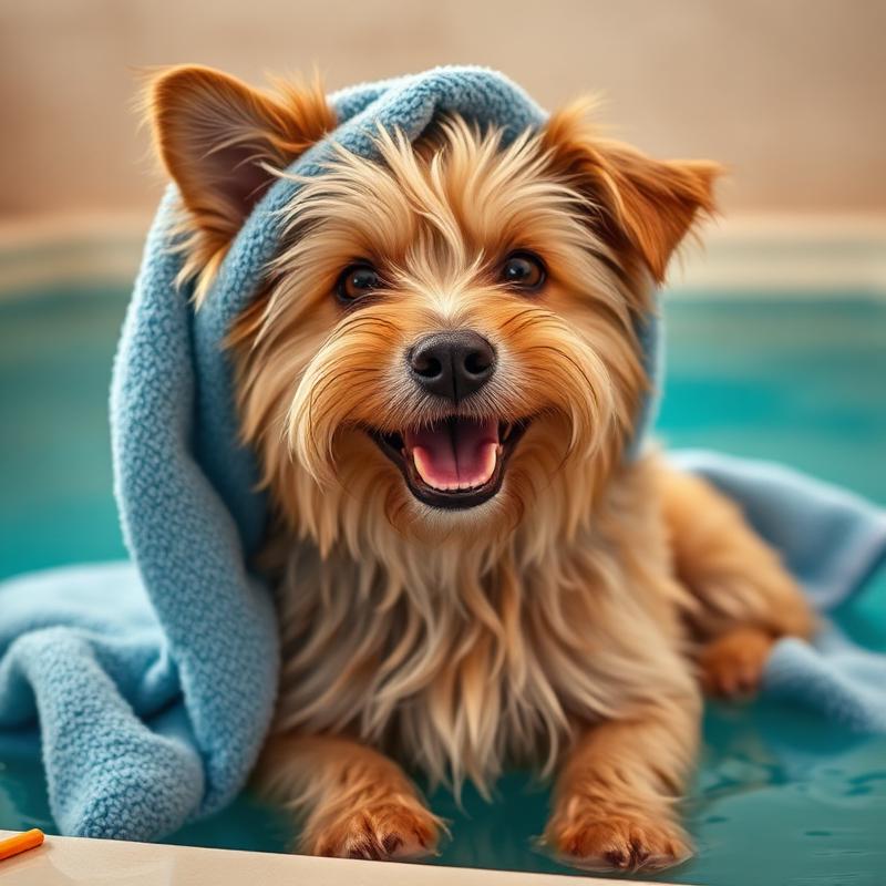 Dog swimming moment