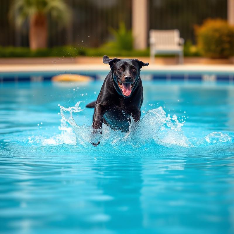 Dog swimming moment